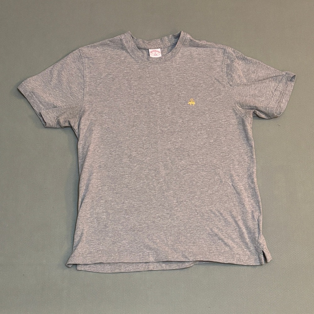 Brooks Brothers 1818 Mens Gray Cotton Crewneck T-Shirt Golden Fleece Logo M